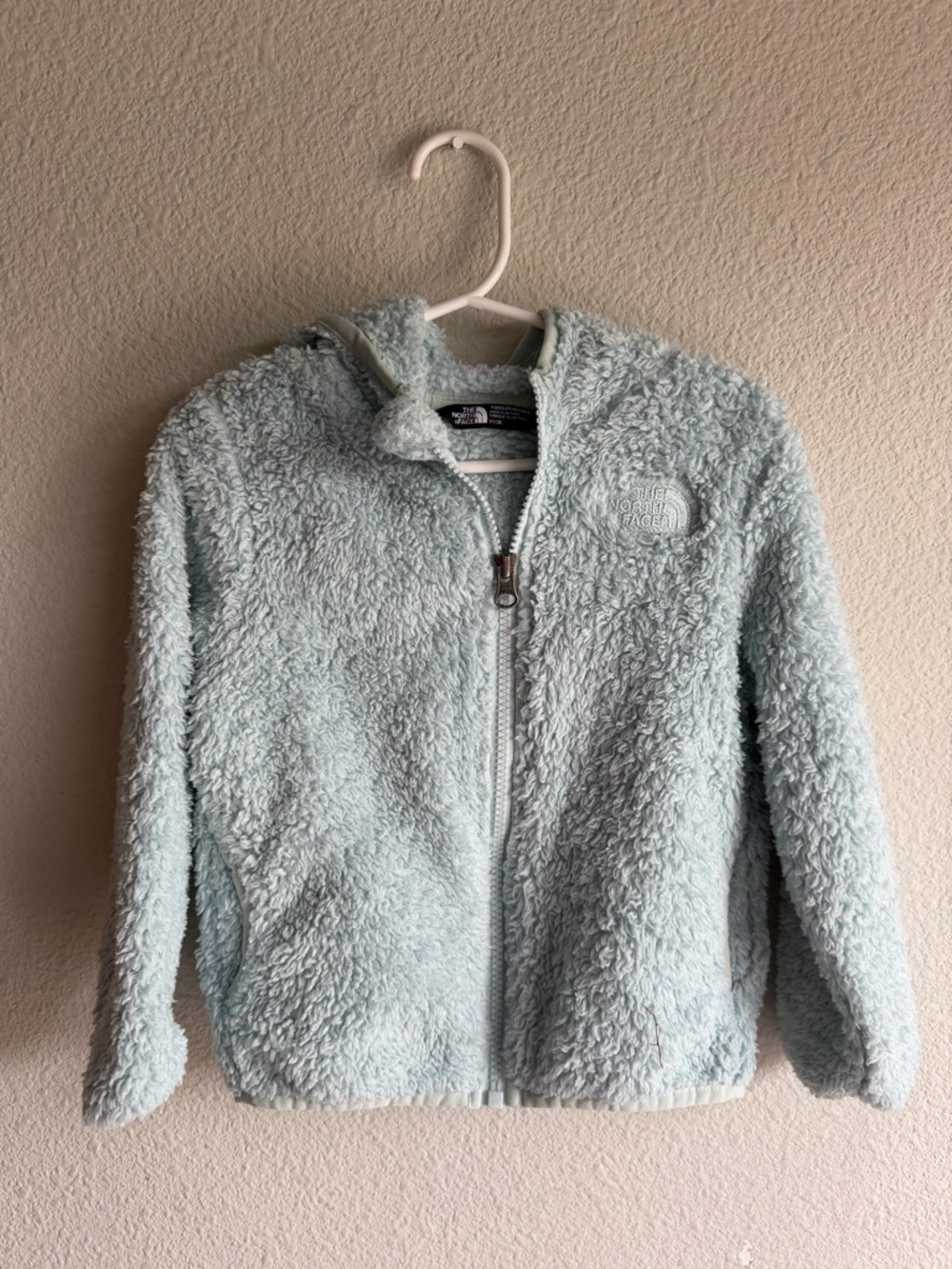 The North Face Kids Light Blue Sherpa Fleece Full-Zip Hoodie